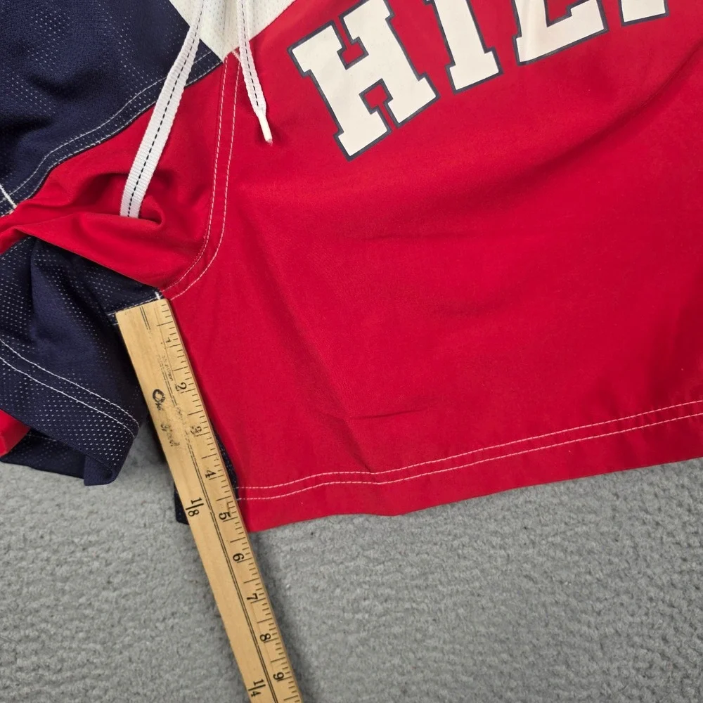 Vintage Tommy Hilfiger Swim Trunks Mens Medium 33 Colorblock Red White Navy Logo
